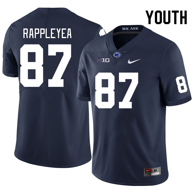 Youth #87 Andrew Rappleyea Penn State Nittany Lions College Football Jerseys Stitched Sale-Navy - Click Image to Close
